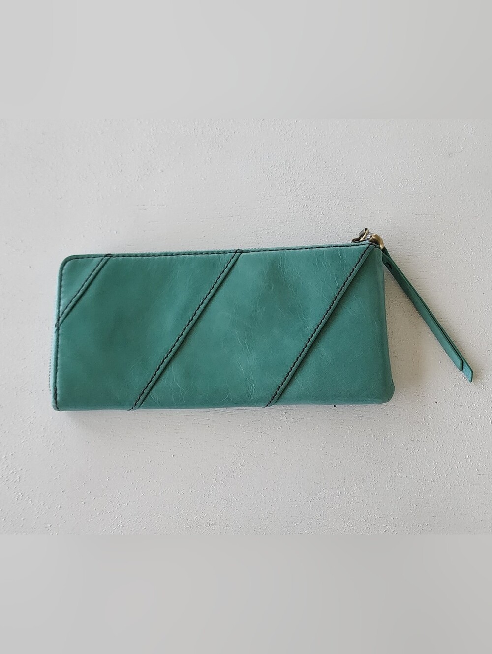 HOBO Teal Leather Clutch Bag - Sleek Women's Wristlet